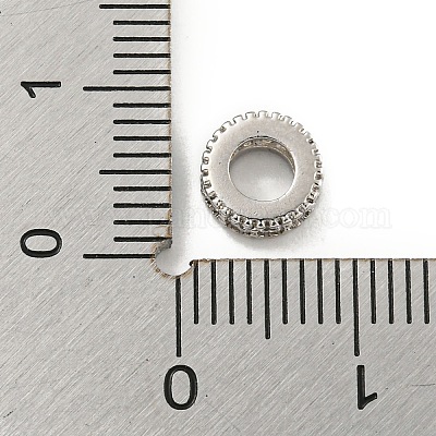 Бусины-проставки из латуни с кубическим цирконием KKB-L215-014P-1