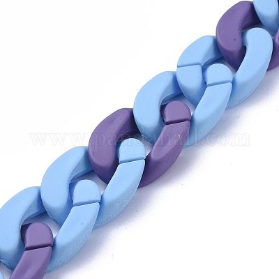 Непрозрачные акриловые цепи для бордюров ручной работы AJEW-JB00616-01-1