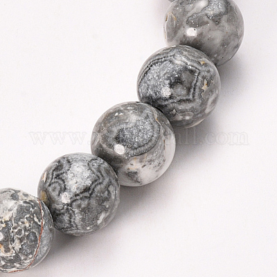 Браслеты из натуральной волны из яшмы из бисера BJEW-Q692-22-8mm-1