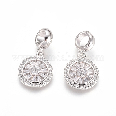 Латунь микропейв кубический цирконий европейские подвески с подвесками ZIRC-E163-19P-1