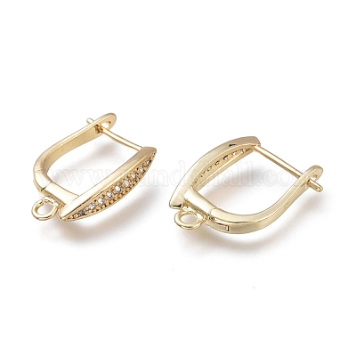 Латунные серьги-кольца с застежкой сзади KK-H102-02G-1