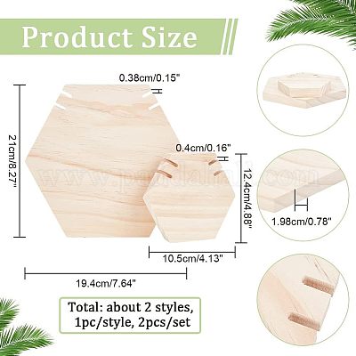 2 шт. 2 стили деревянных подставок для ожерелий NDIS-NB0001-06-1