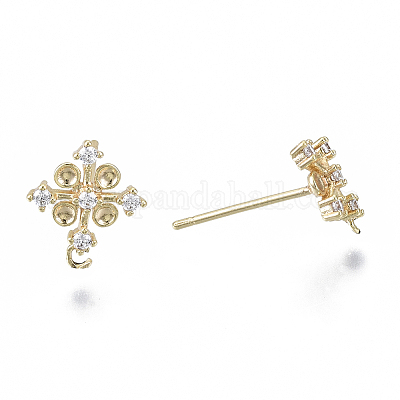 Латунные серьги серьги с цирконом KK-N232-39-NF-1