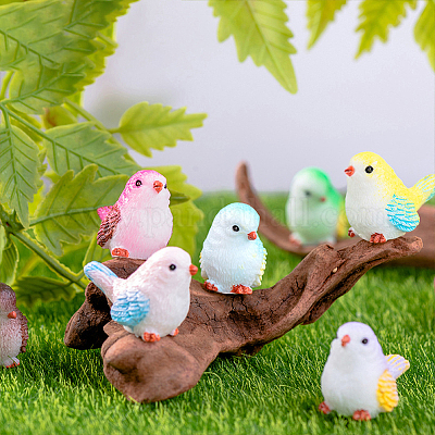 8 шт. 8 стиля синтетической смолы для украшения попугаев DJEW-WR0001-03-1