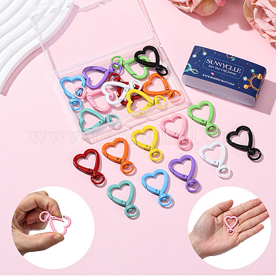 20 шт. двухцветные поворотные застежки из сплава с распылением в форме сердца FIND-SC0017-39-1