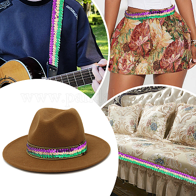 5 м полиэстер с кружевной лентой с пайетками OCOR-CY0002-13F-1