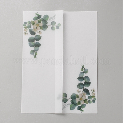 Конверты из пергаментной бумаги с рисунком листьев DIY-WH20012-04-1