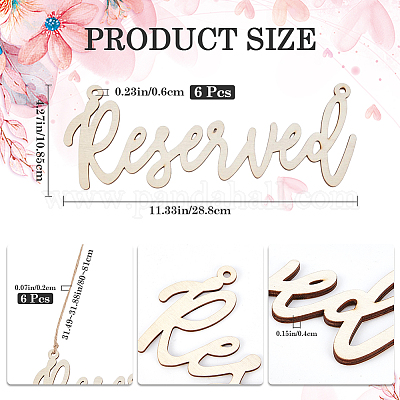 Деревянный знак зарезервированного места для сидения HJEW-WH0069-20B-1