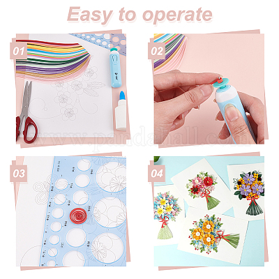 Узоры для цветов/птиц картон бумага своими руками квиллинг инструменты рисунки образцы открытки DIY-GA0006-36-1