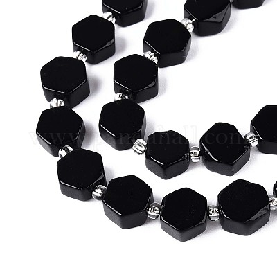 Природные обсидиана бисер нитей G-P534-A22-02-1