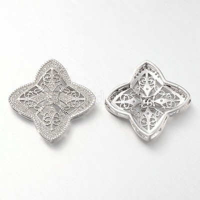 Филигранные цветок латунные микро проложить кубического циркония подвески&nbsp;LS-ZIRC-L034-03P-FF-1