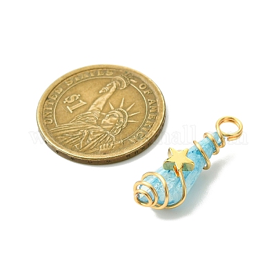 2 шт. подвески из натурального кварцевого кристалла с гальваническим покрытием PALLOY-JF03166-01-1