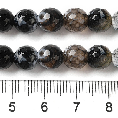 Нити окрашенных и нагретых натуральных агатовых бус с огненным кракелюром G-P539-B01-10-1