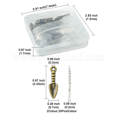 60 шт. 2 цвета подвески из сплава в тибетском стиле TIBEP-FS0001-23-1