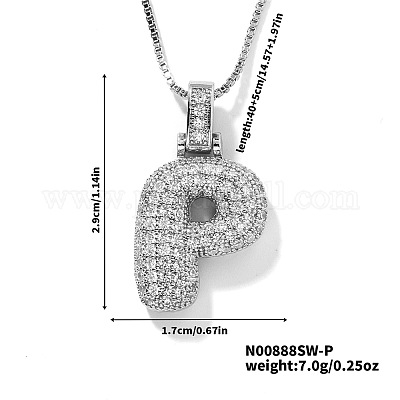 Элегантные латунные микропаве прозрачные кубические цирконии 3d начальные ожерелья DV4415-39-1