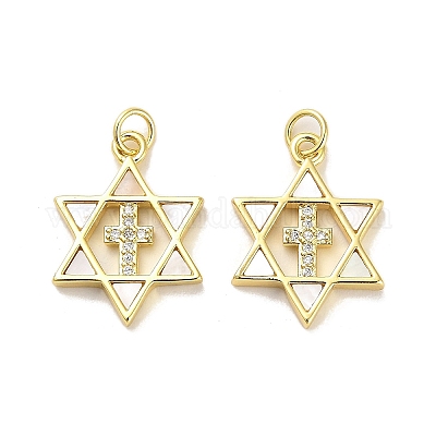 Латунные микропаве прозрачные подвески с фианитом KK-K365-10A-G-1