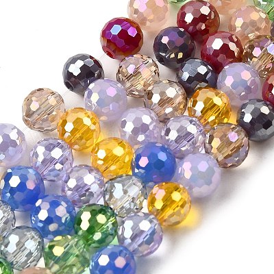 Стеклянные бусины с гальваническим покрытием  EGLA-D300-06-8mm-01-1