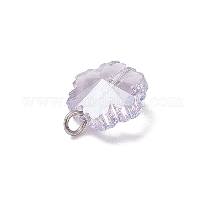 5 шт. 5-цветные подвески-снежинки из гальванического стекла PALLOY-JF04336-02-1