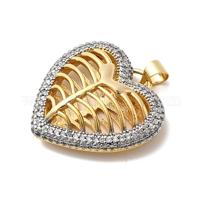 Латунные микропаве прозрачные подвески с фианитом KK-H519-14A-GP-1