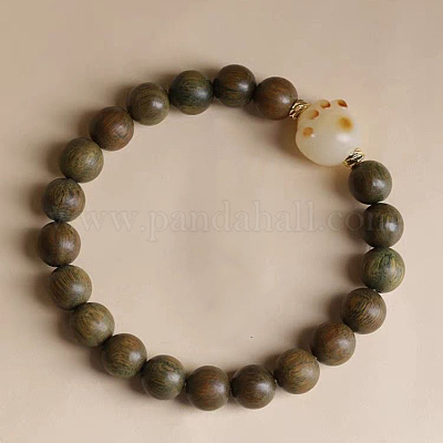 Браслеты из круглых бусин из гваякового дерева для мужчин и женщин FS-WG59C08-01-1