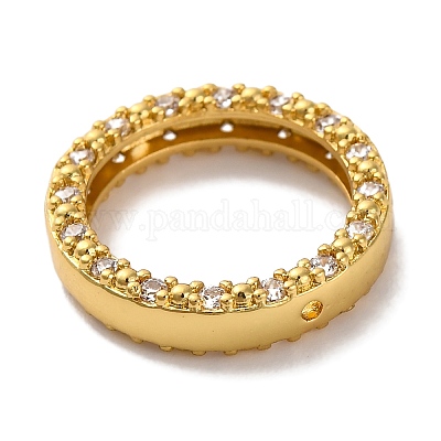 Стойка из латуни с покрытием из кубического циркония с рамкой из бусин KK-S406-09B-G-1