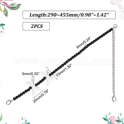 2 шт. регулируемые лямки для сумок из искусственного жемчуга с бисером DIY-AR0003-16A-1