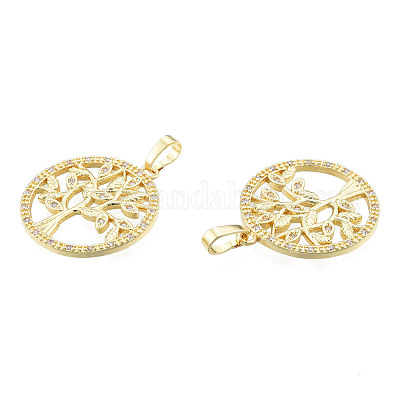 Латунные микропаве прозрачные подвески с фианитом ZIRC-N039-248-1