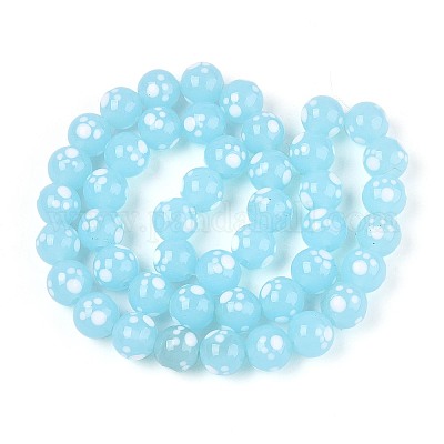 Бусы лэмпворк ручной работы LAMP-N028-21F-1