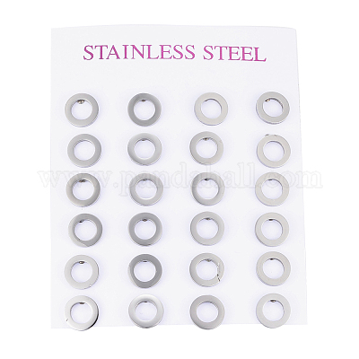 Серьги-гвоздики из нержавеющей стали марки 304 X-EJEW-E225-02P-1