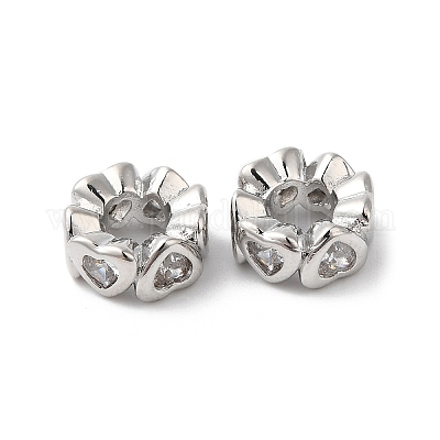 Латунные микро проложить Цирконий Европейский бисером KK-P234-24P-1