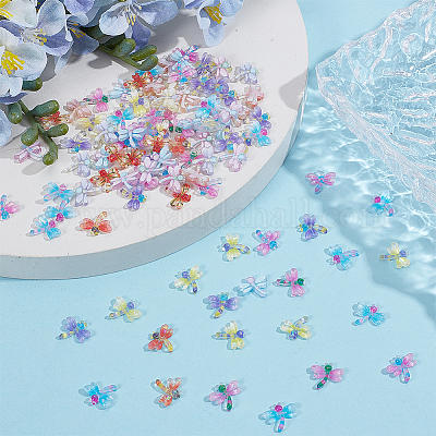 180шт 6 цвета прозрачные кабошоны из смолы RESI-DR0001-07-1