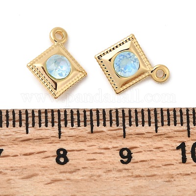 Латунь стекло амулеты&nbsp;KK-P340-08G-01-1