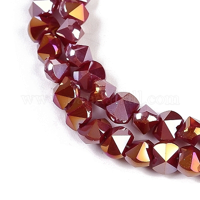 Стеклянные бусины с гальваническим покрытием  EGLA-B009-05A-06-1