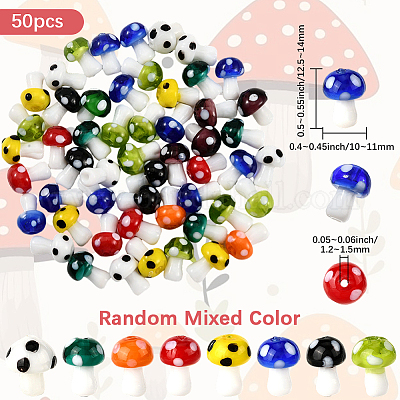 50 шт. нити бусин лэмпворк ручной работы в виде гриба LAMP-LT0001-06A-1