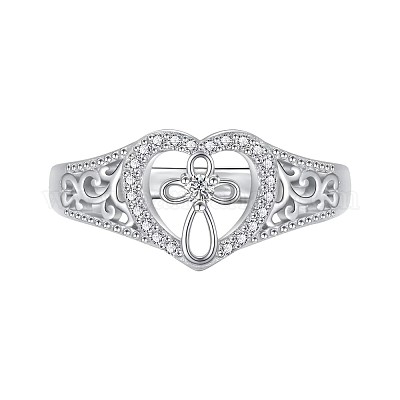 925 перстень из стерлингового серебра с микропаве из прозрачных кубических цирконий для женщин FS-WG35926-04-1