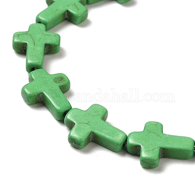 Нити из синтетических бирюзовых бусин G-P507-06F-1