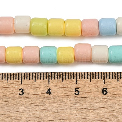 Выпечка окрашенные стеклянные бусины пряди LAMP-S070-06E-1