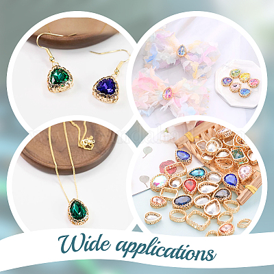 32 шт. 8 стиля оправы для кабошонов из латуни KK-PH0010-25-1