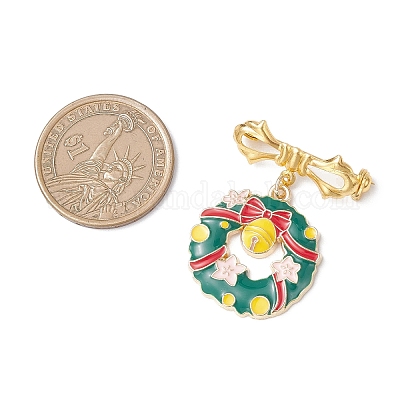 8 шт. Рождественские броши-подвески из сплава с эмалью JEWB-BR00202-1