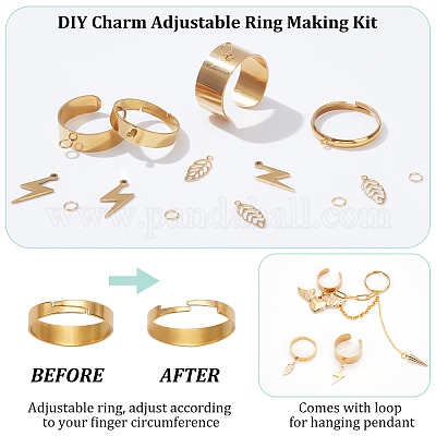 Набор для самостоятельного изготовления регулируемого кольца-шарма DIY-NB0010-01-1
