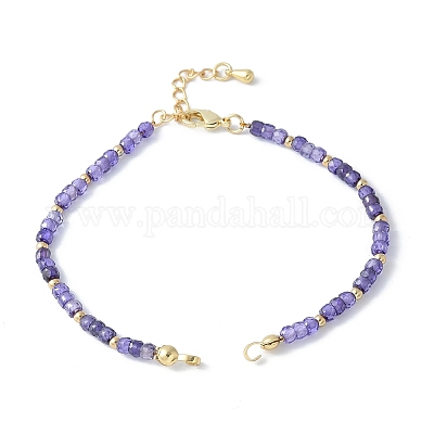 Изготовление браслета из граненых бусин кубического циркония в форме ронделя KK-F892-25G-1