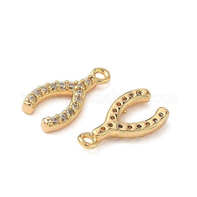 Латунные микропаве прозрачные кубические циркониевые подвески KK-B160-27G-1