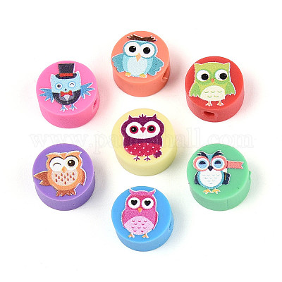 Печатные бусины из полимерной глины ручной работы CLAY-T022-12K-1