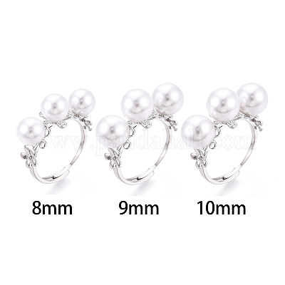 Цветочная латунь микропаве прозрачный кубический цирконий регулируемые настройки кольца KK-T076-57P-1