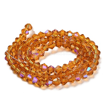 Прозрачные стеклянные бусины гальваническим пряди GLAA-F029-3mm-D28-1