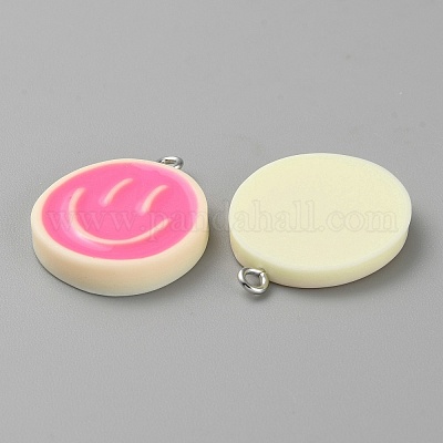 Подвески из непрозрачной смолы и эмали RESI-WH0036-20B-1