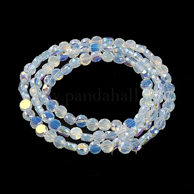 Прозрачные стеклянные бусины гальваническим пряди GLAA-Q099-I01-07-1