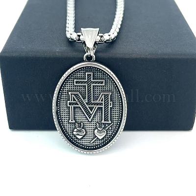 Древнегреческий кулон из нержавеющей стали 304 с рельефным изображением святого HV5728-10-1