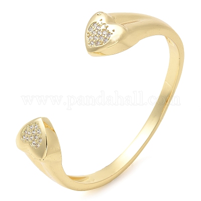 Браслеты из латуни с микропаве из прозрачных кубических цирконий BJEW-M053-03G-1