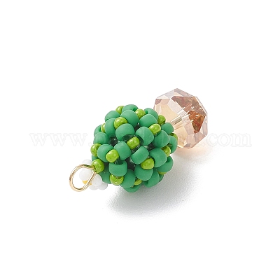 Подвески в виде кактусов из стеклянных бус PALLOY-MZ00860-02-1